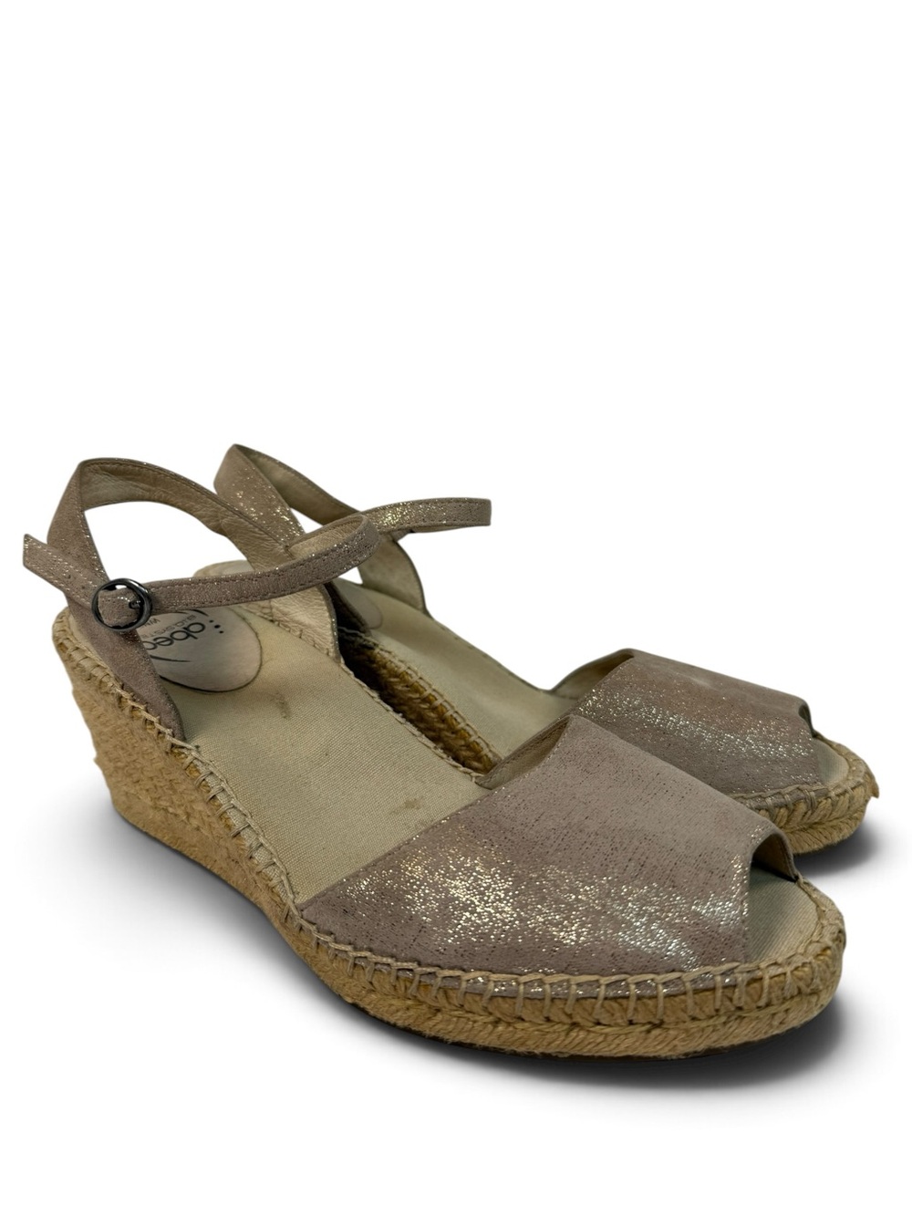 ABEO BioSystem Metallic Taupe Espadrille Wedge Sandals Women’s 9